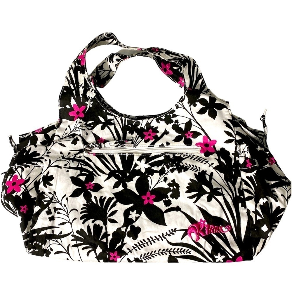 Kirra purse shoulder bag white pink black side pockets snap closure OSP